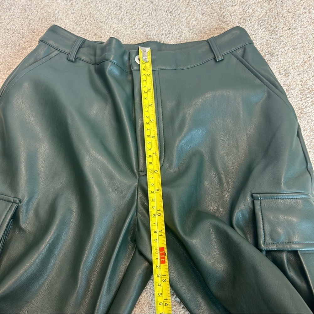 7 for all mankind dark green faux leather cargo pants drawstring ankle NWT - Picture 11 of 14